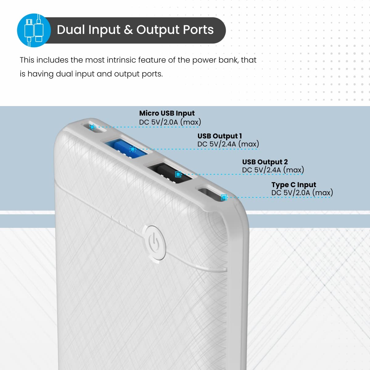 Portronics Power Brick II-10000mAh powerbank