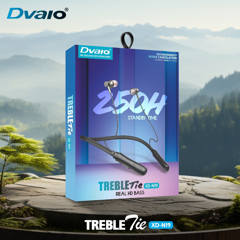 Dvaio TTreble Tie Neckband with Eleectroplating buds 250Hrs Standby N-19