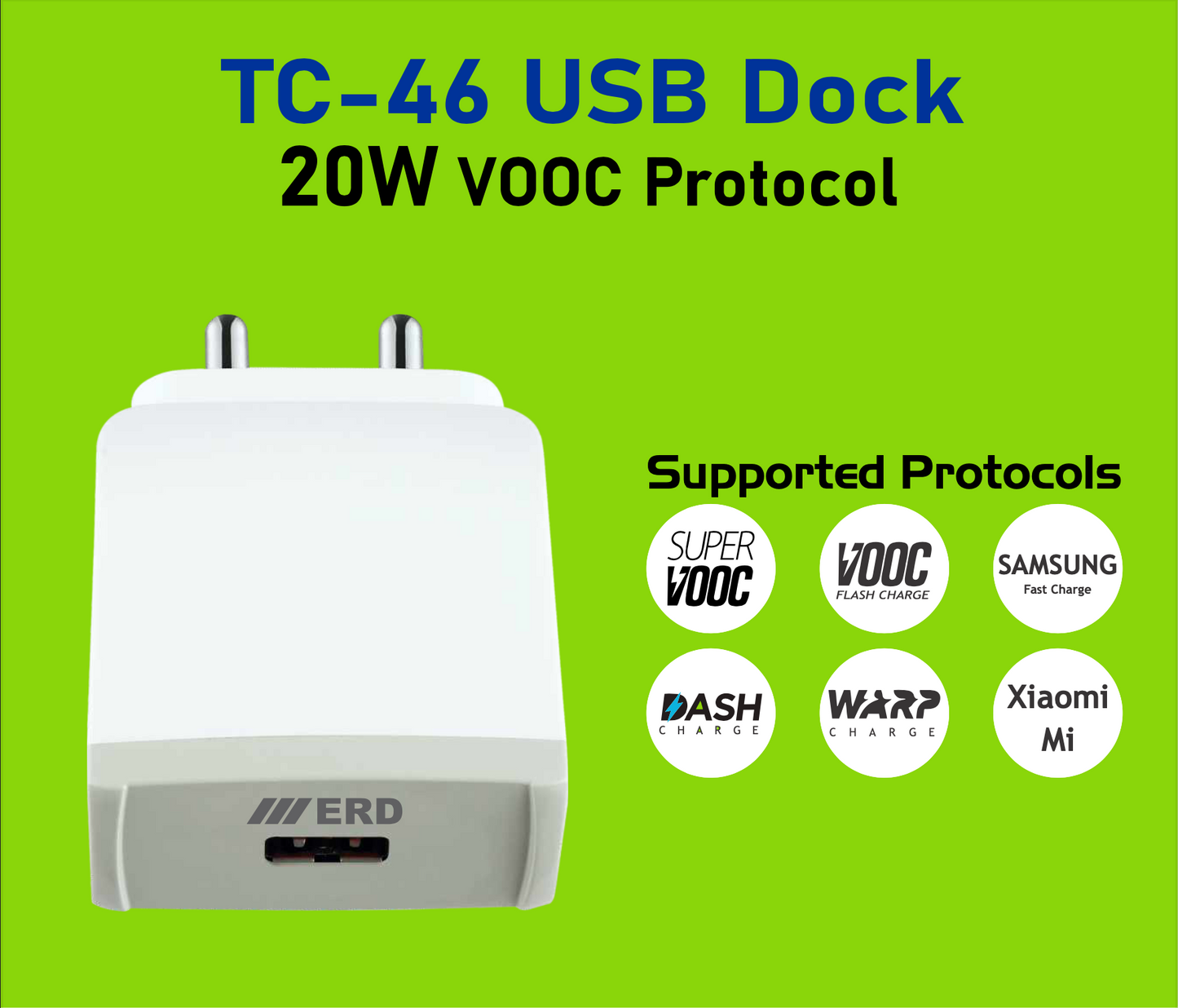 ERD TC-46/TC-222 20W VOOC Charger (Dock Only)