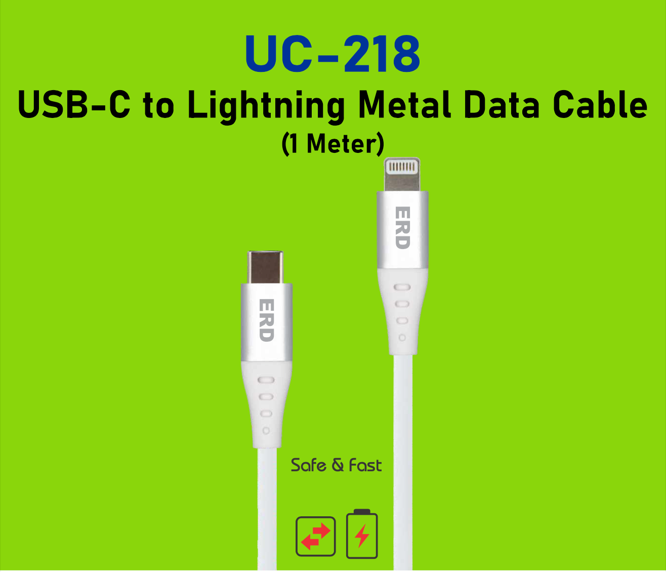 ERD UC-218 USB-C TO LIGHTNING CABLE Metal