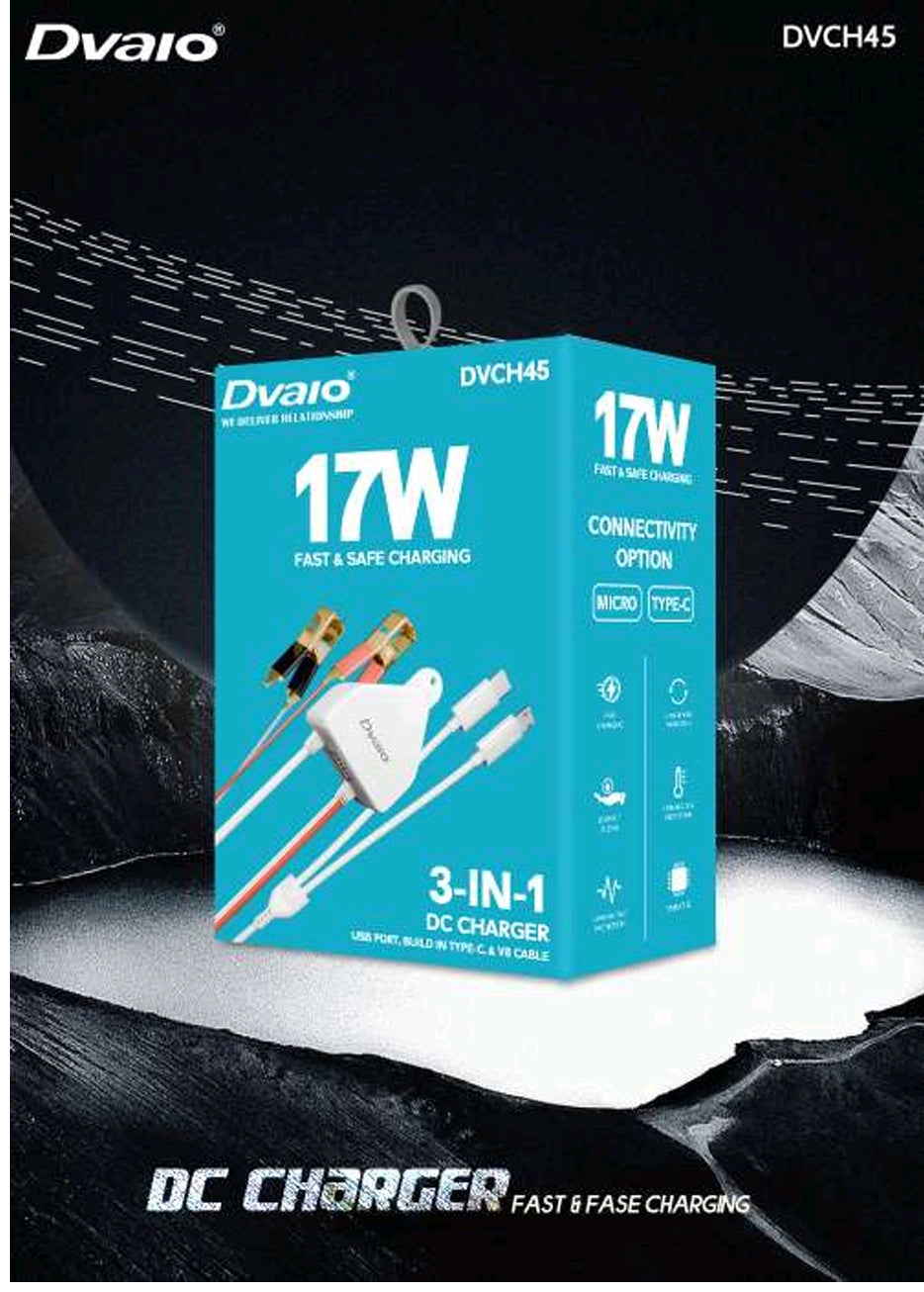 Dvaio 17W DC Charger- 3 In 1