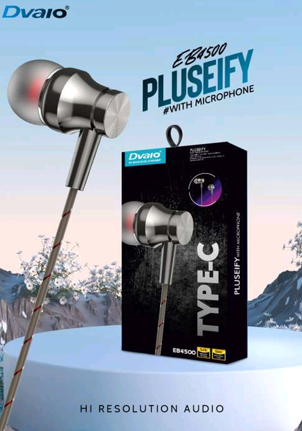 Dvaio EB-4500 Type-C Earphone Black