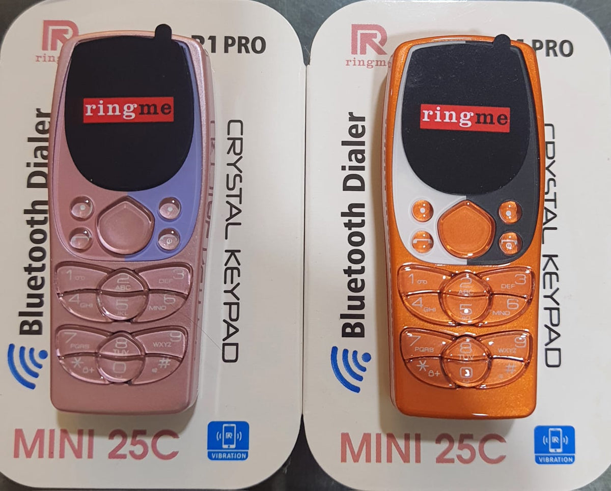 Ringme R1 Mini 25C | 0.66" Display | BT Mini Dialer Phone | Crystal Keypad with painted body | Mix Colors