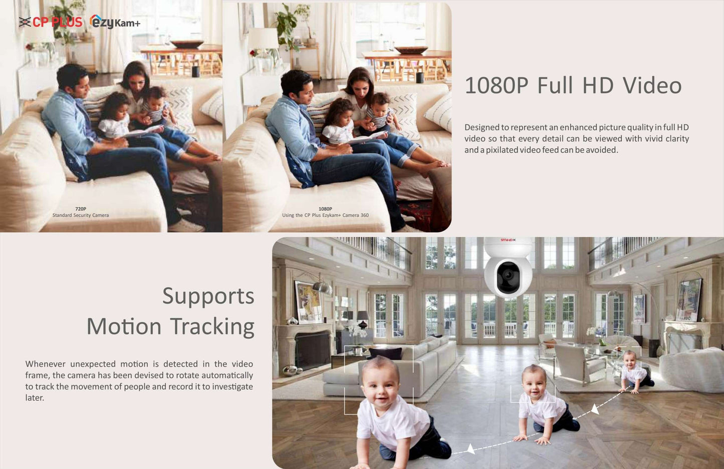 CP PLUS CP-E28Q 2MP WiFi |2Way Talk|Night Vision|Motion Detect Alexa & OK Google