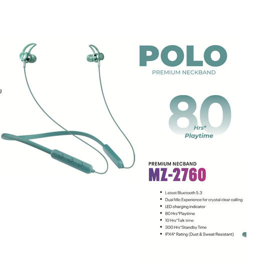 Makzeee polo Neckband with 80 hrs playtime