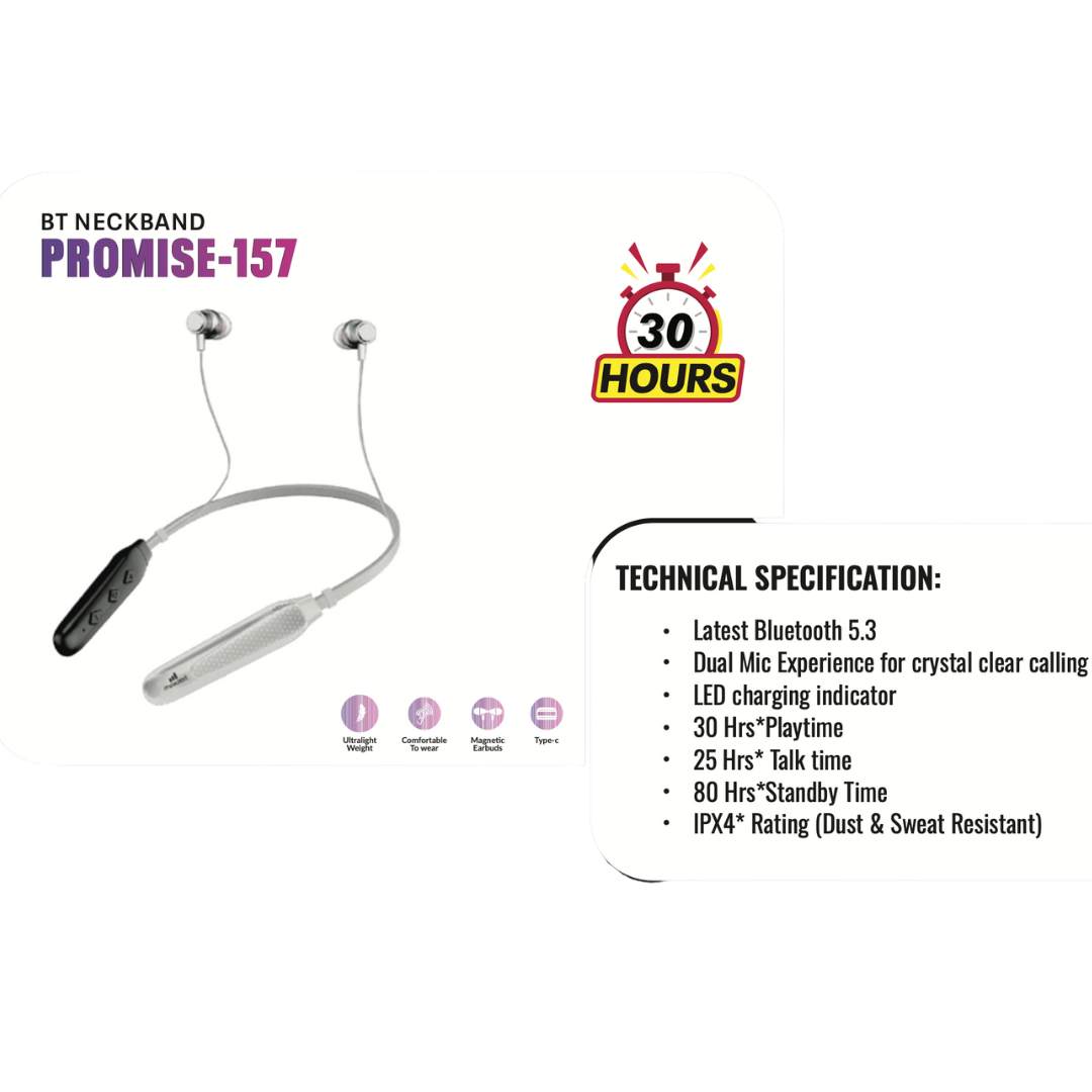 Makzee Promise-157 neckband-Magnetic earphone