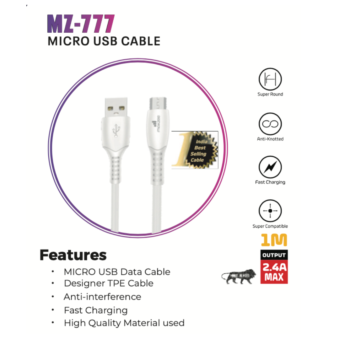Makzee 2.4A Micro USB Data Cable