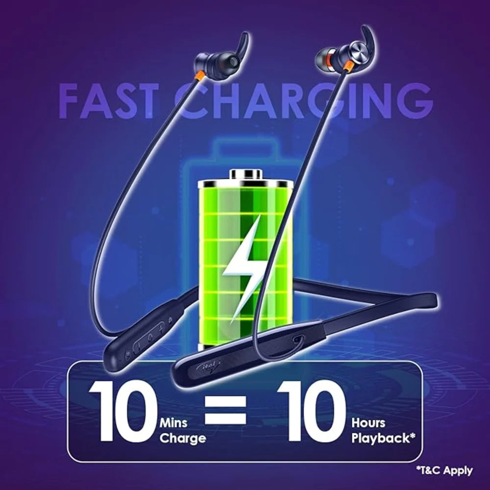 itel Roar 55 pro neckband with Fast charging and Vibration Alert