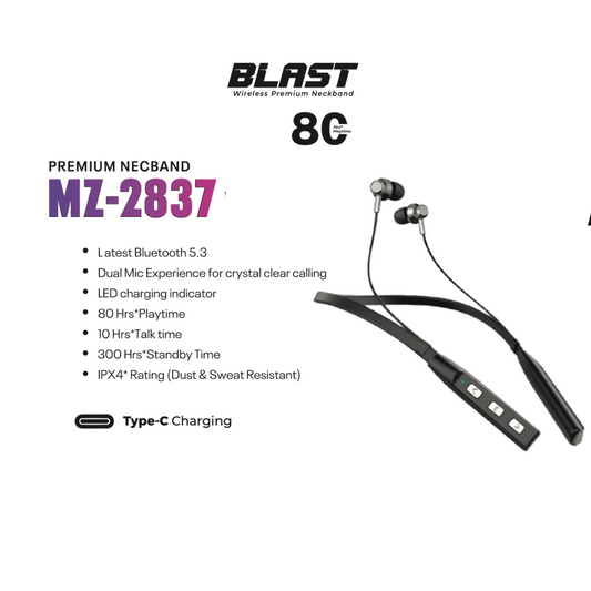 Makzee blast 2837 neckband 80Hrs playtime