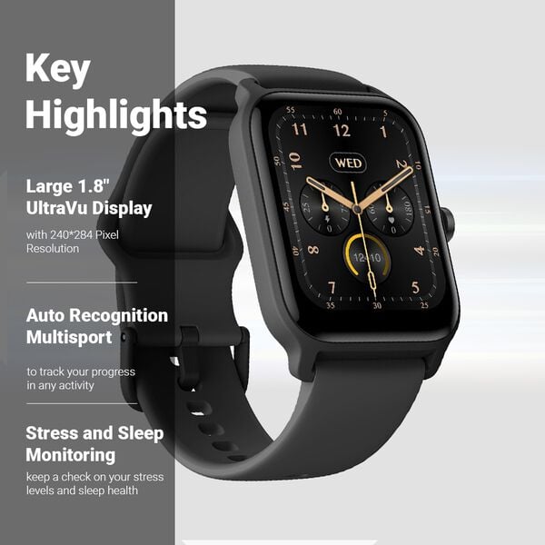 Fastrack Reflex Nitro Large 4.57 CM UltraVU Display, BT Calling, 100+ Watchfaces