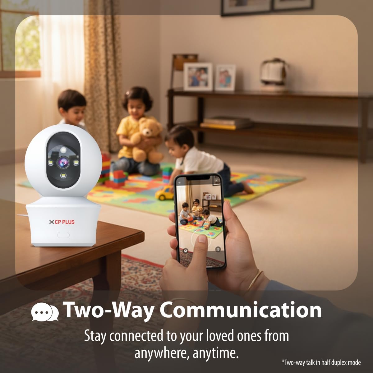 CP PLUS 3MP Smart Wi-Fi CCTV Camera 360° Pan & Tilt | View & Talk | Night Vision 30 Mtr | EZ-P34Q