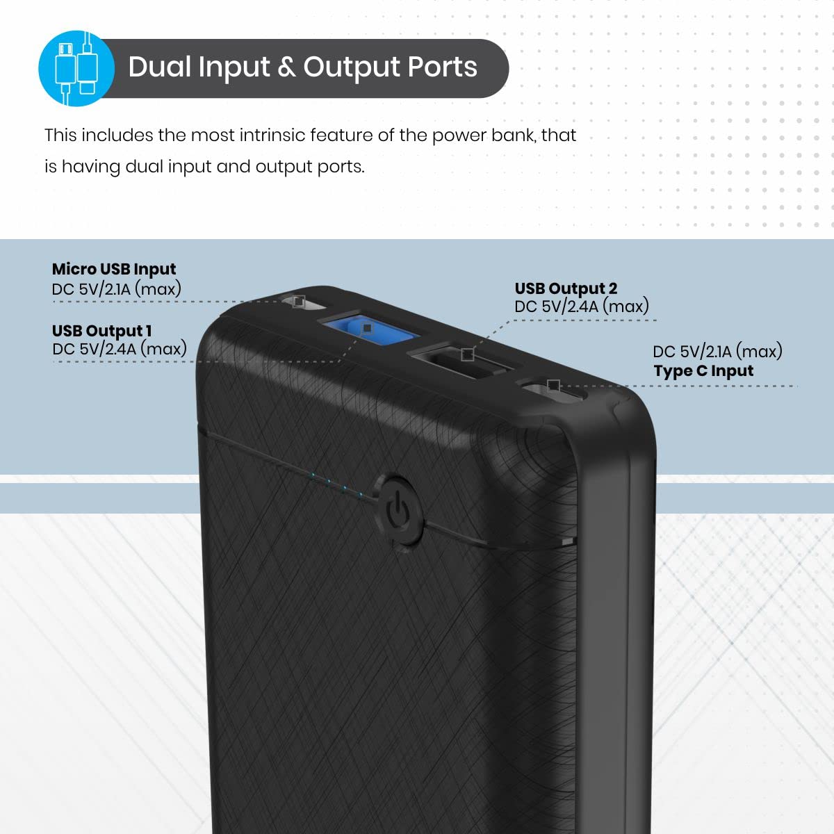 Portronics Power Brick II-20000mAh powerbank
