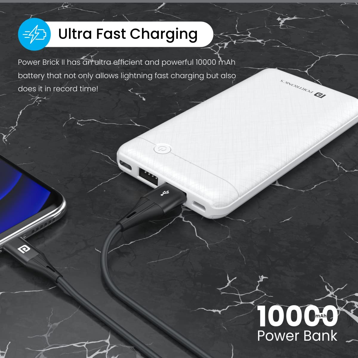 Portronics Power Brick II-10000mAh powerbank