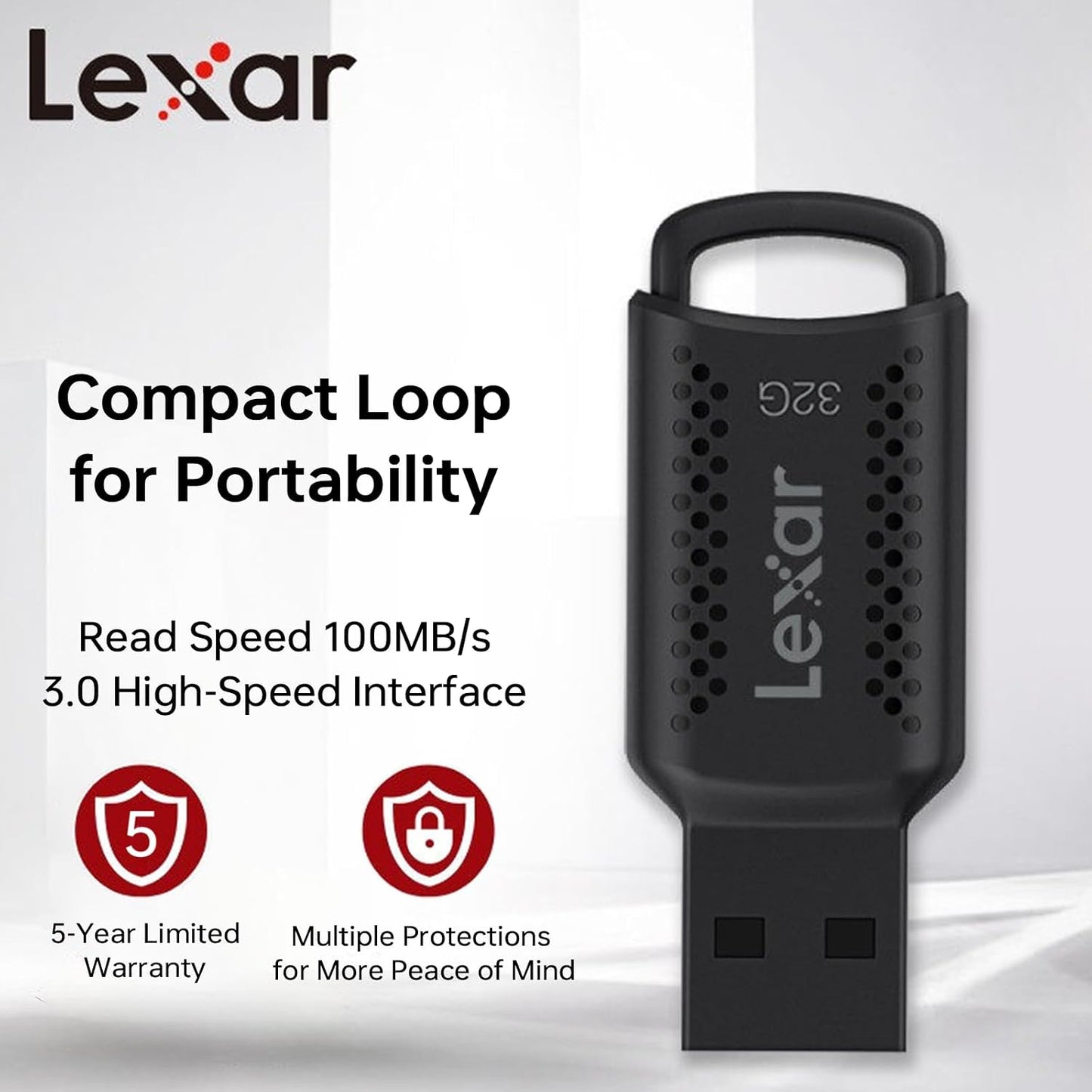 Lexar Pen Drive 32GB JumpDrive® V400 USB 3.2 Gen 1 Flash Drive, up to 100MB/s Read