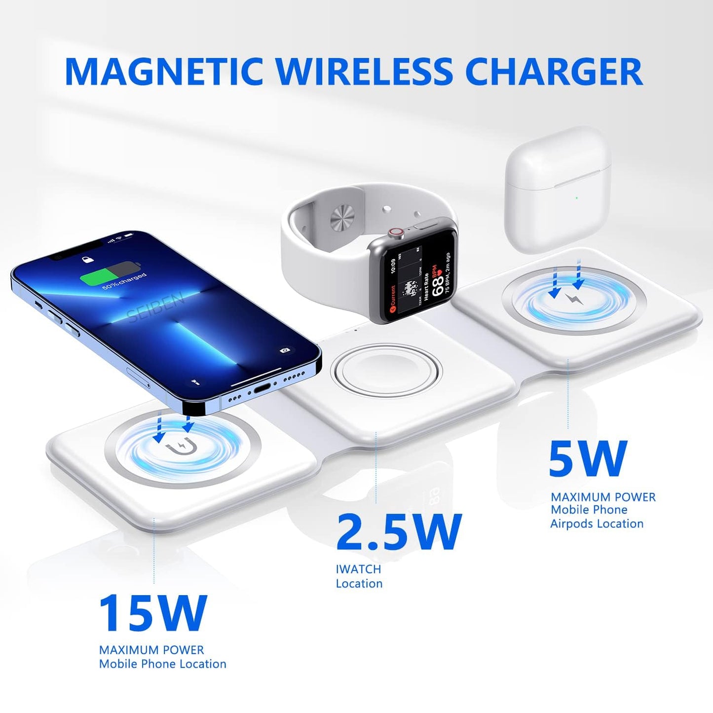 Deal-3 in 1 Magnetic Wireless Charger 23W Charging