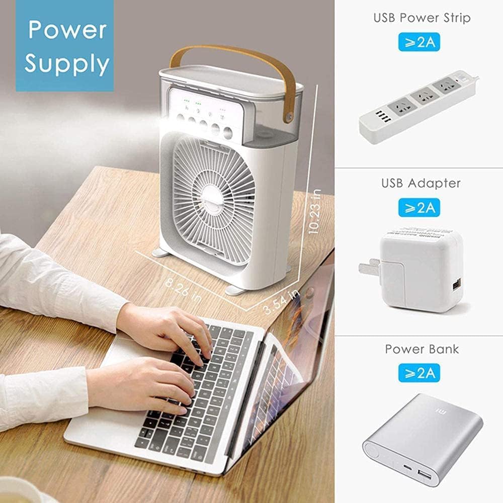 Personal Air Cooler-USB Powered Mini Desktop Cooling Misting Fan (Mix Colors)