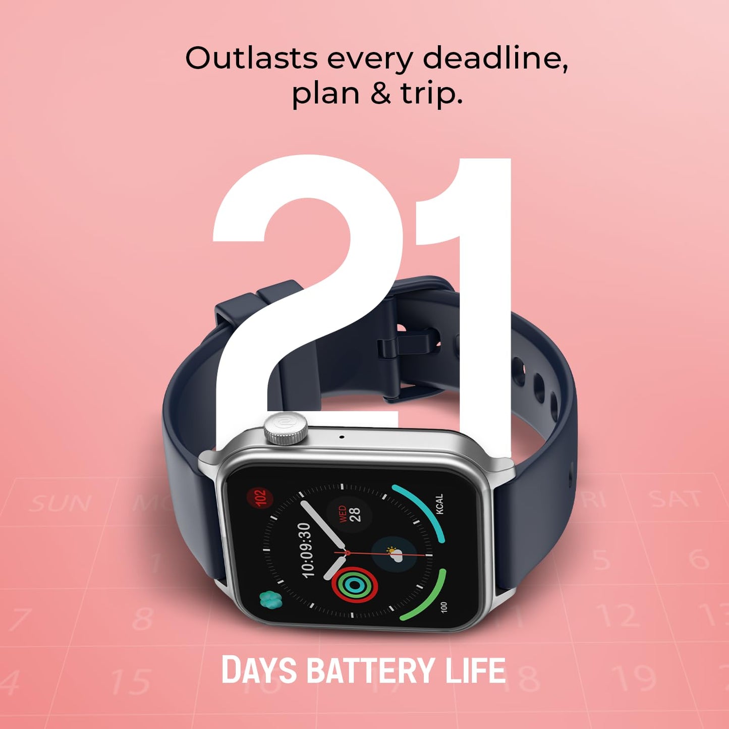 Noise Pulse Hyper Smartwatch with 21 Days Battery| 1.85" Display| AI Watch Faces