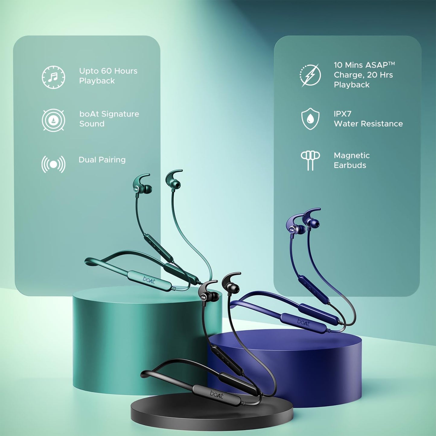 Boat Rockerz 255 Pro+ | 60 Hrs Battery | Fast Charging | Dual pairing
