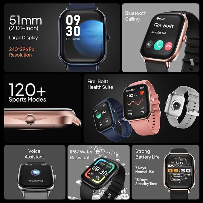 Fireboltt Ninja Call Pro Max Smart Watch 2.01 inch Display, Bluetooth Calling