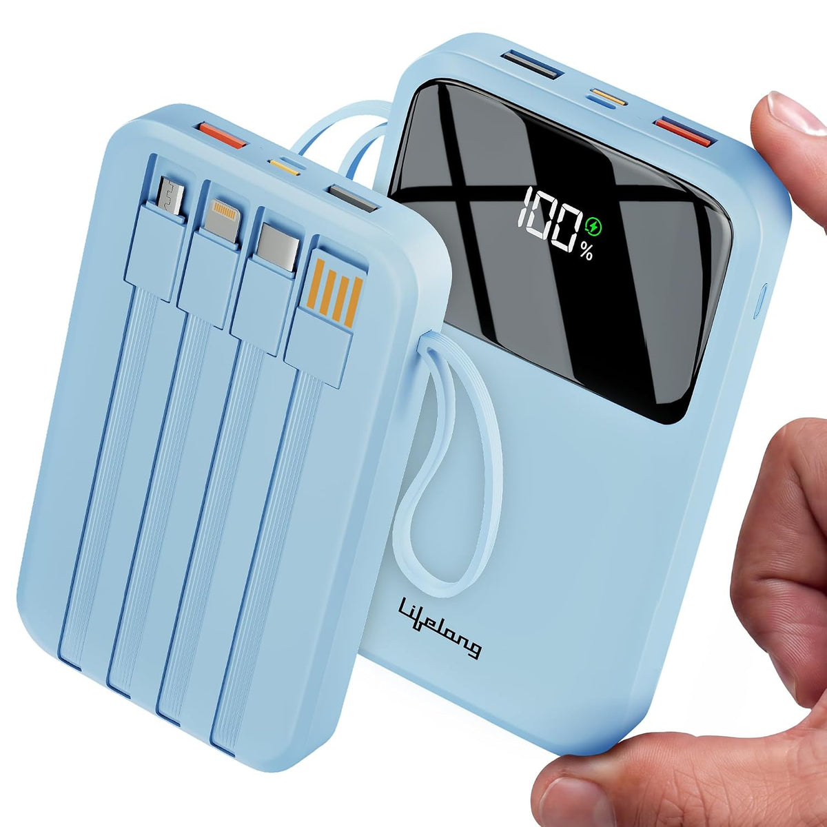 Deal-Lifelong Zen charge 10k 22.5W PD Powerbank with inbuilt cables (Mixed colors)
