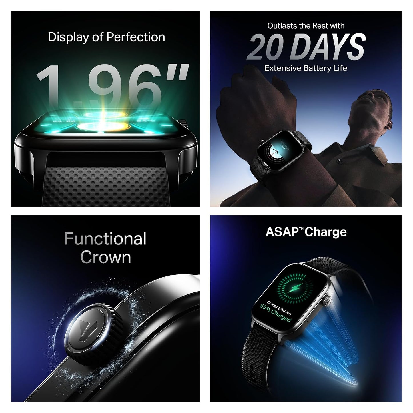 Boat Storm Infinity Plus 20days battery,1.96" Display