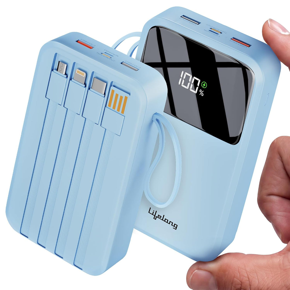 Deal-Lifelong Zen charge 20k 22.5W PD Powerbank with inbuilt cables (Mixed colors)