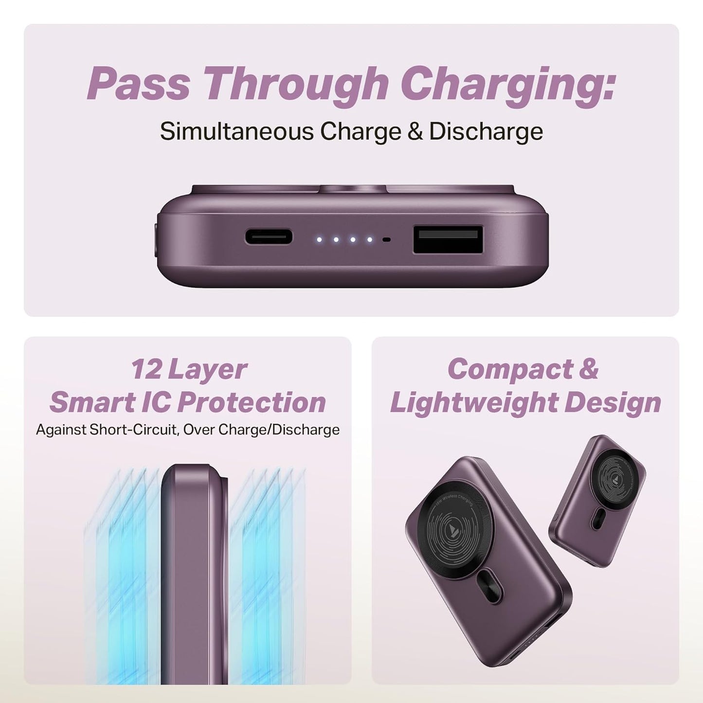 Boat EnergyShroom PB331 (Magsafe) Wireless 10k powerbank (Mixed colors)
