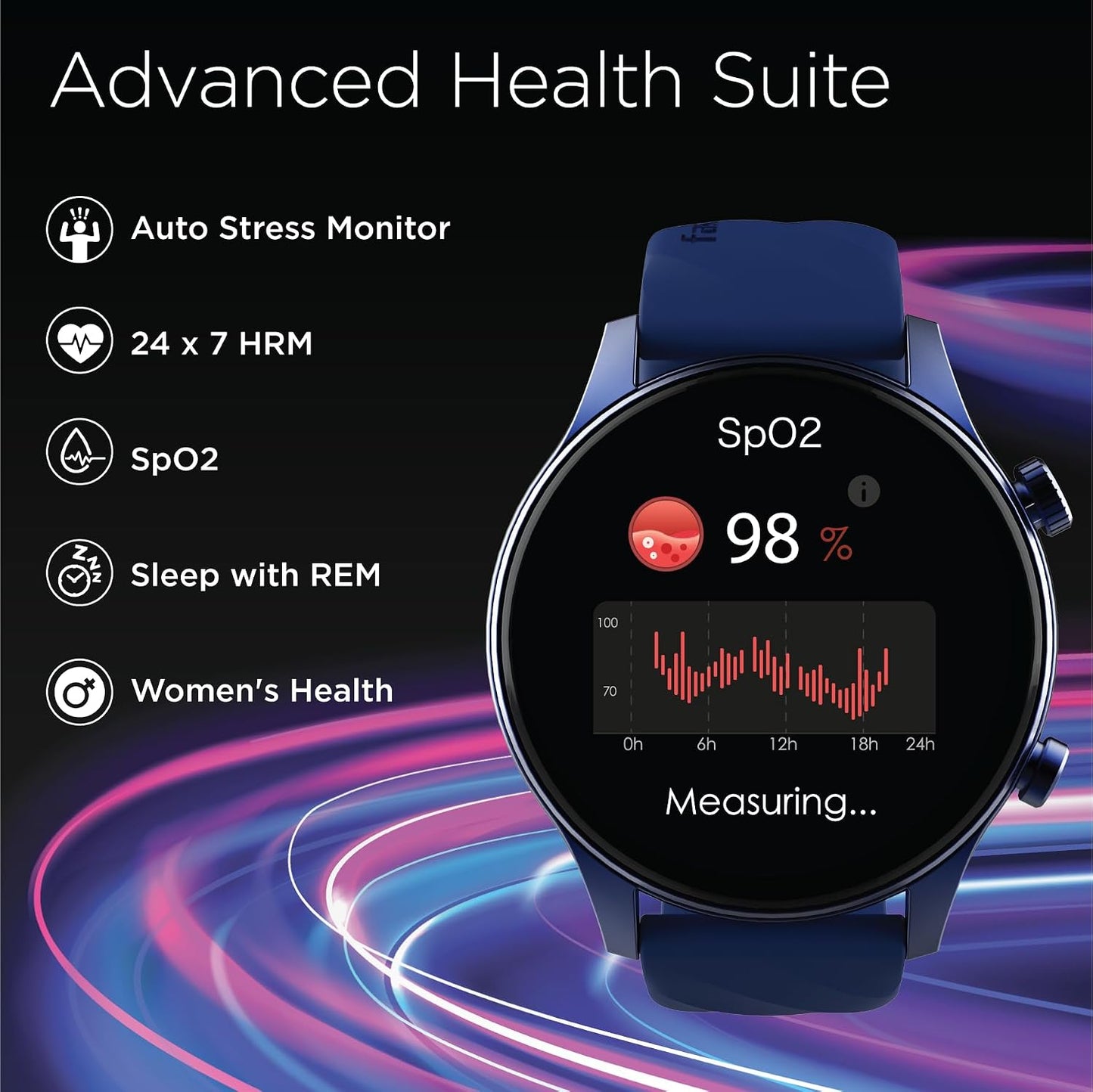 Fastrack Vivid Pro Smart Watch|1.43" AMOLED  | Functional Crown| 60Hz display