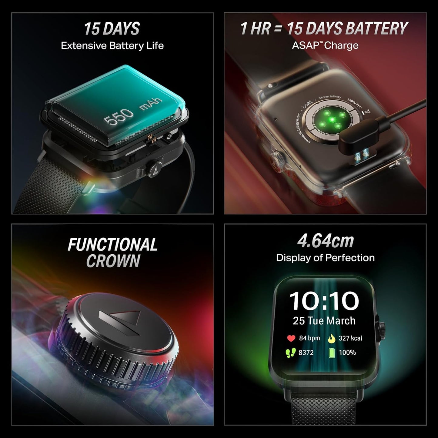 Boat Storm Infinity 15 Days Battery (New Launch) (Mixed Colors)