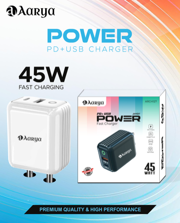 Aarya Power USB + PD 45W Charger (Dock Only)
