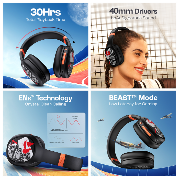 Boat Rockerz 460 headphones (Mix Colors)