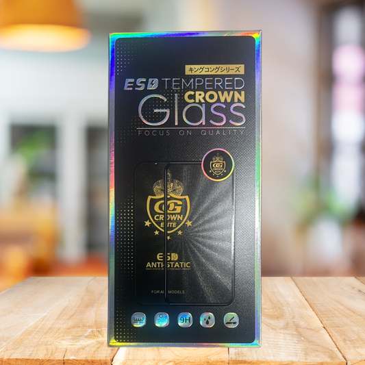 Crown Glass Elite ESD Tempered Glass  -Pack of 10 (16.9 Rs onwards)