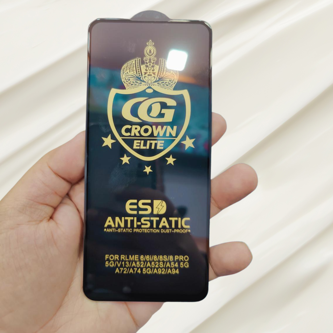 Crown Glass Elite ESD Tempered Glass  -Pack of 10 (16.9 Rs onwards)