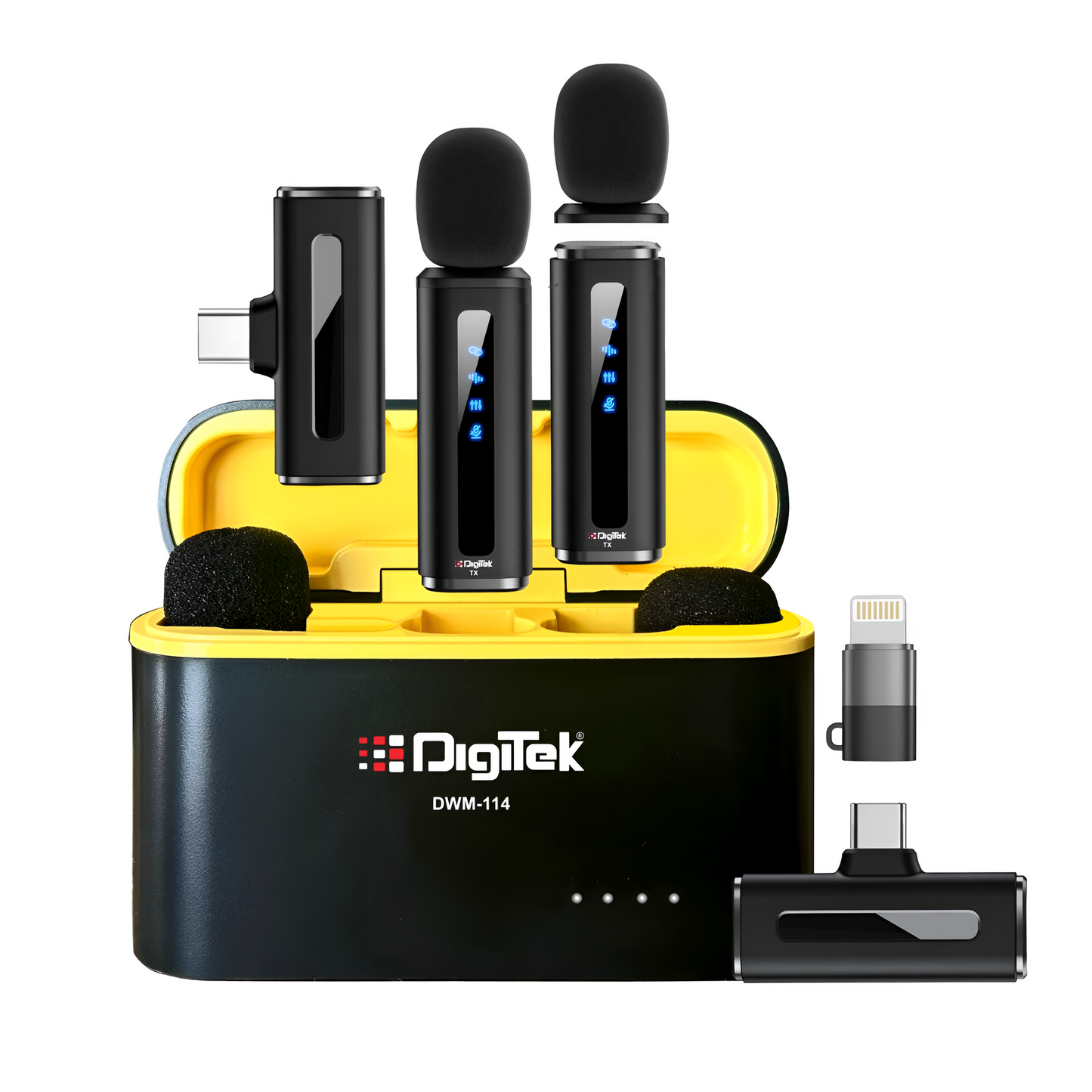 Digitek (DWM-114) 2-in-1 Wireless Microphone, 2.4GHz, 6.6Hr Battery, Noise Reduction