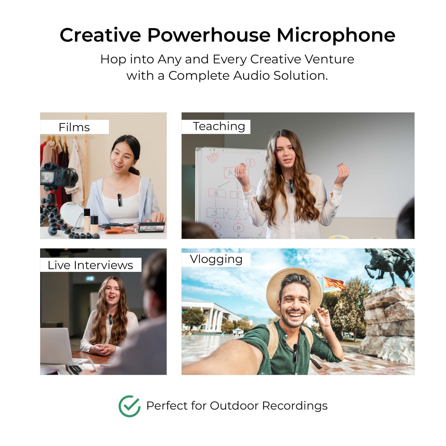 Digitek (DWM-114) 2-in-1 Wireless Microphone, 2.4GHz, 6.6Hr Battery, Noise Reduction