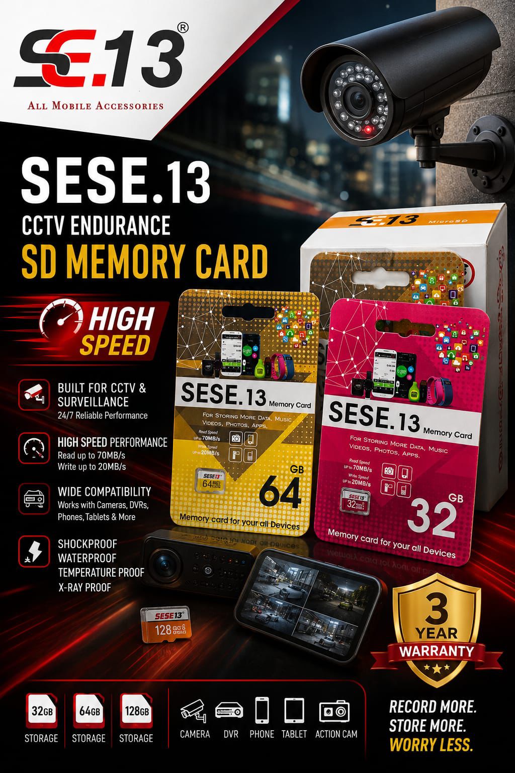 SESE13 CCTV Endurance Memory card-3 year warranty