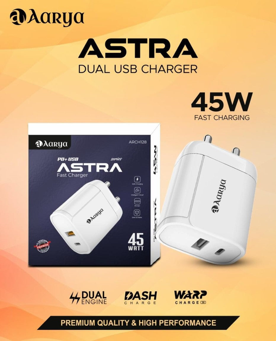 Aarya Astra 45W Dash+Warp Charger
