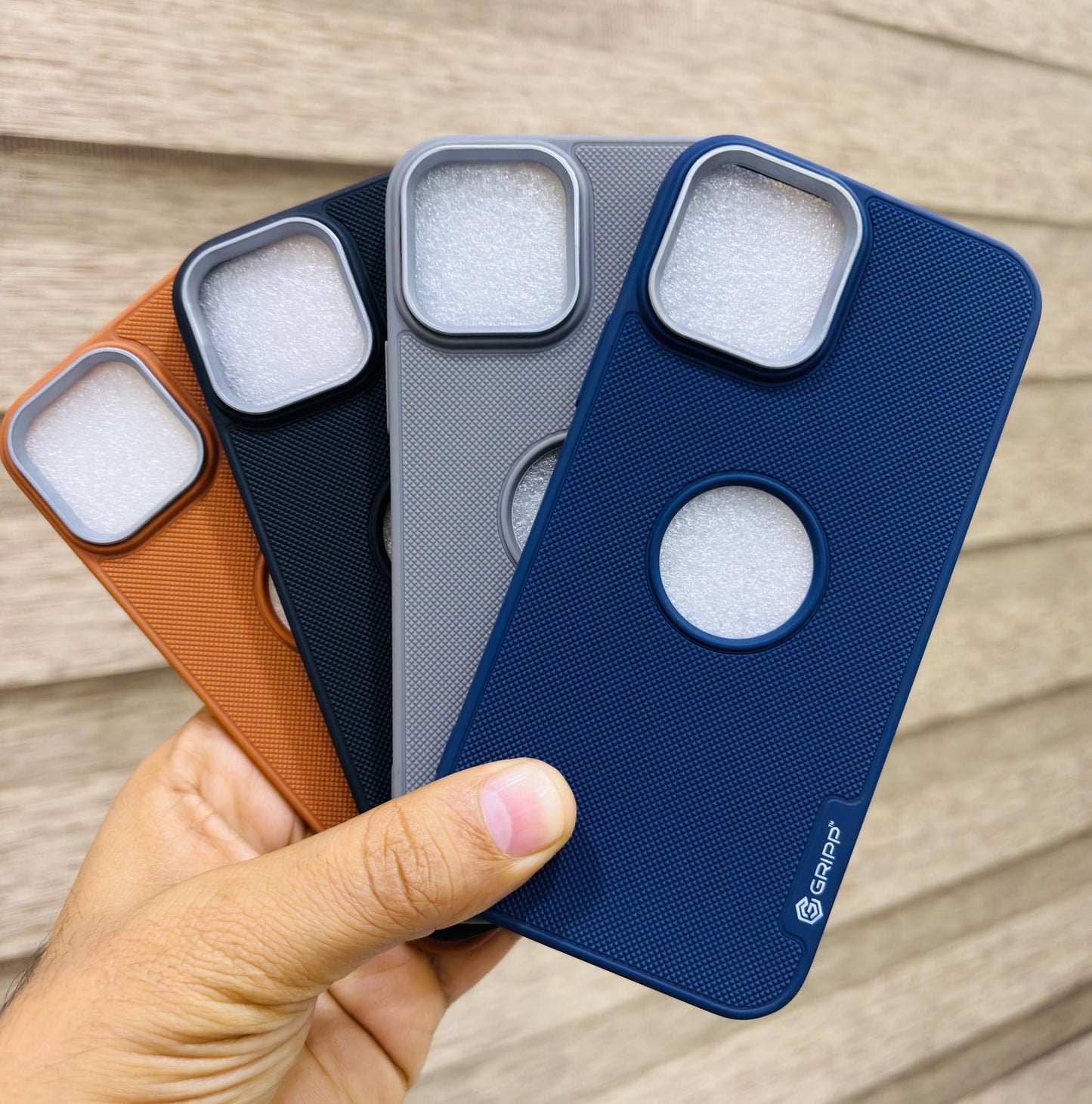 Imported Grip Case with Cloth (Pack of 10pc) (Mixed colors)