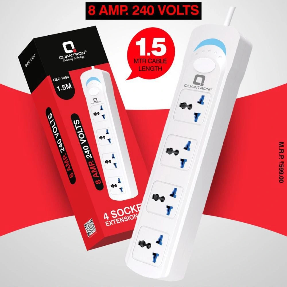 Quantron 4 Socket extension board 8A – IndTraBiz
