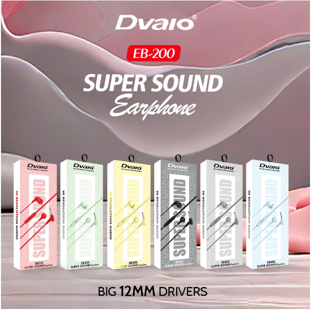 Dvaio EB-200 box earphones 12mm driver-Assorted colors