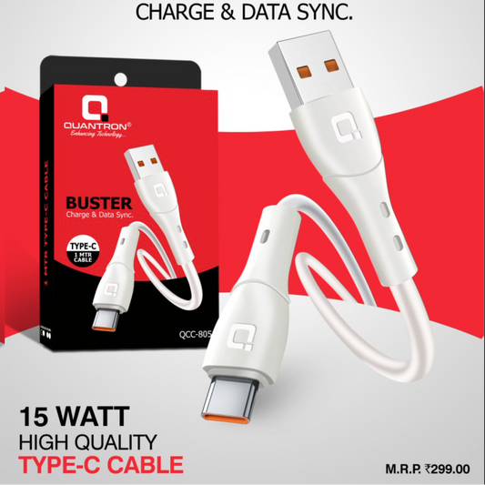 Quantron 15W Type-C Data cable