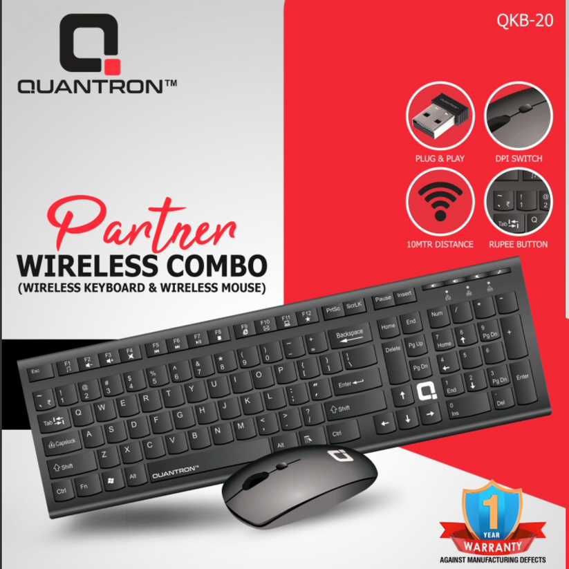 Quantron Keyboard Quantron Wireless Keyboard Mouse combo(Pack of 5 @Rs.585) – IndTraBiz
