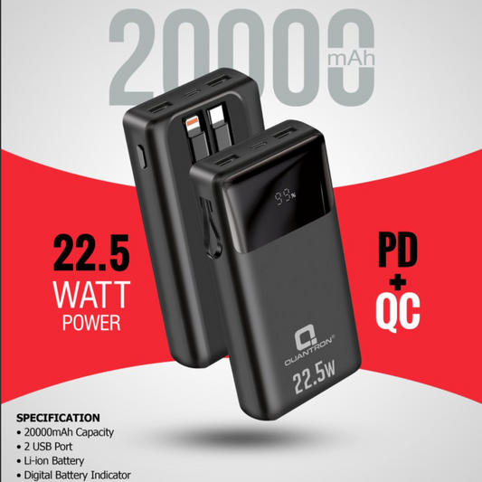 Quantron 22.5W Digital display 20k powerbank