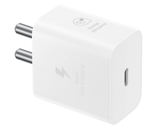 Samsung Original 25W Type-C Adaptor  (Black and White Mix)