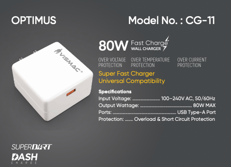 VISMAC OPTIMUS 80W ALL IN ONE FAST CHARGER