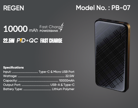 VISMAC REGEN 22.5W PD+QC 10000mAh POWER BANK