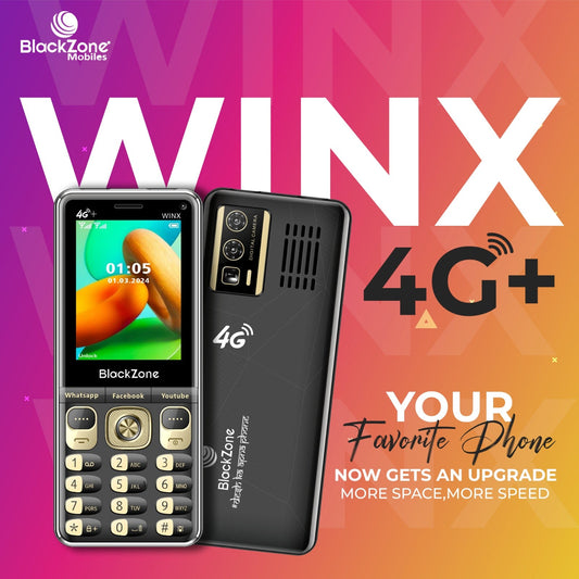 BlackZone WINX 4G PLUS Volte with 2.8 Inch keypad ,Touch Screen & Support all Android Features (Black/Gold)