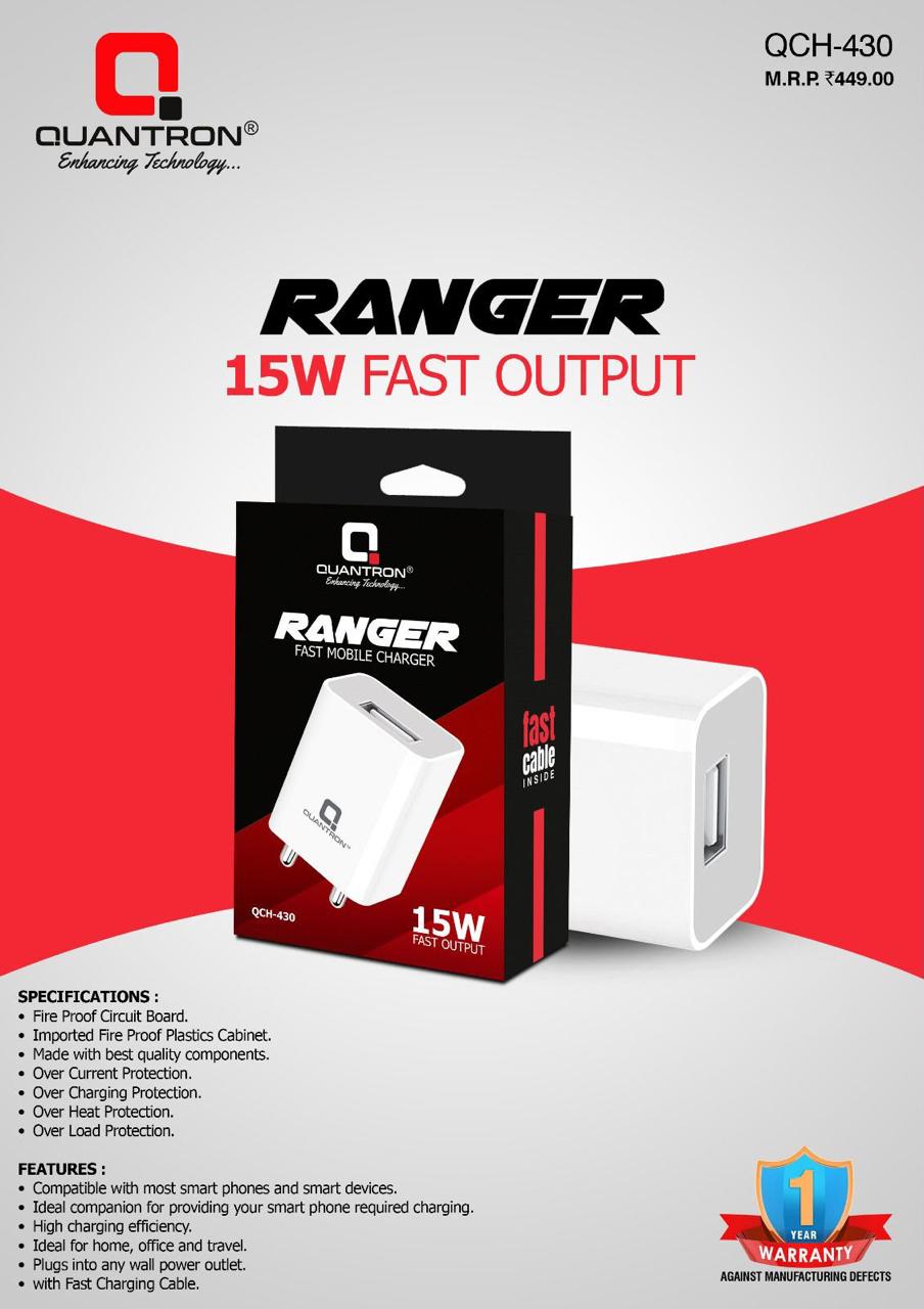 Quantron 15W Charger with Micro USB cable