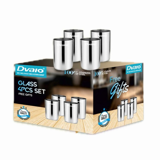Stainless Steel Glass 4Pcs Set + posters and carry bags (Free on Rs8000 worth Dvaio Purchase)