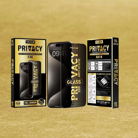 Milake Privacy ESD Tempered Glass-Anti Static (Pack of 10 Pc)